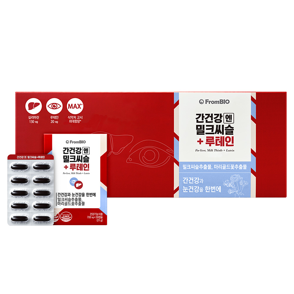 <b>프롬바이오</b> 간건강엔 밀크씨슬+루테인 30캡슐, 4개