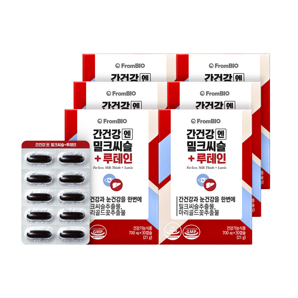 <b>프롬바이오</b> 간건강엔 밀크씨슬+루테인 30캡슐, 6개