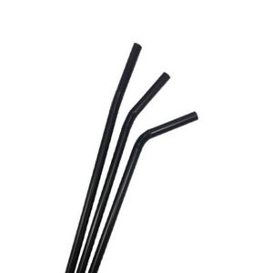 일회용 빨대 5파이x240mm 주름빨대 벌크포장 500개 검정