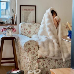 몽글몽글 밍크 라떼 블랭킷 겨울 극세사 이불 담요 양털 침구 쇼파 덮개 밀크 100x160