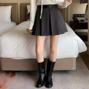 (기모추가) 디토 바지안감 주름 벨트 미니 스커트 sk6665