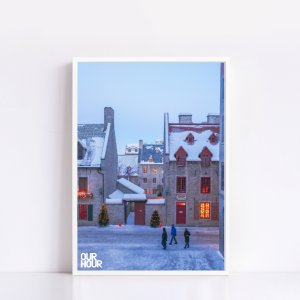No.519(S) OUR HOUR 07 겨울사진 겨울이야기포스터 눈오는 눈내리는 풍경 설국 마을 눈길 불빛 축제 겨울정취 겨울분위기 겨울밤 겨울감성 인테리어 선물 사진 포스터 액자
