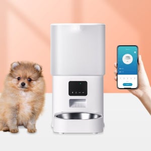 디클펫 강아지 고양이 스마트 자동급식기 AT-220 듀얼 6L 와이파이 앱 지원 음성녹음 분리세척 ok