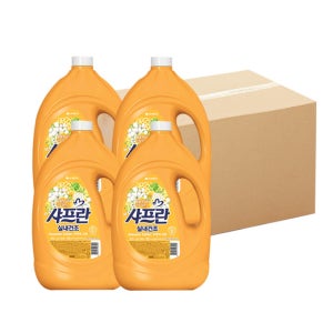 샤프란 실내건조 로맨틱코튼 섬유유연제 3.1L x 4개 용기 실내건조 정전기방지