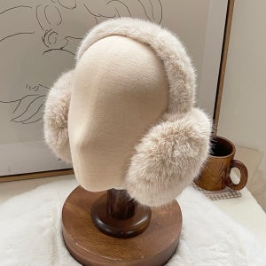 밍크 페이크퍼 털 귀마개 접이식 겨울방한용품 여성 토끼털 골프귀마개 귀돌이