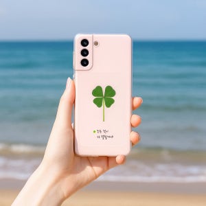 네잎클로버 투명 메세지 코팅카드 50개 생일선물 행운부적 생일카드 개업 답례품