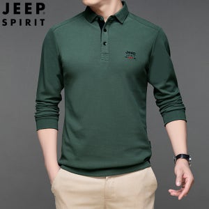 지프 스피릿 남성 베이직 긴팔 카라 티셔츠 9019