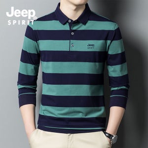지프 스피릿 남성 스트라이프 긴팔 카라 티셔츠 5T09