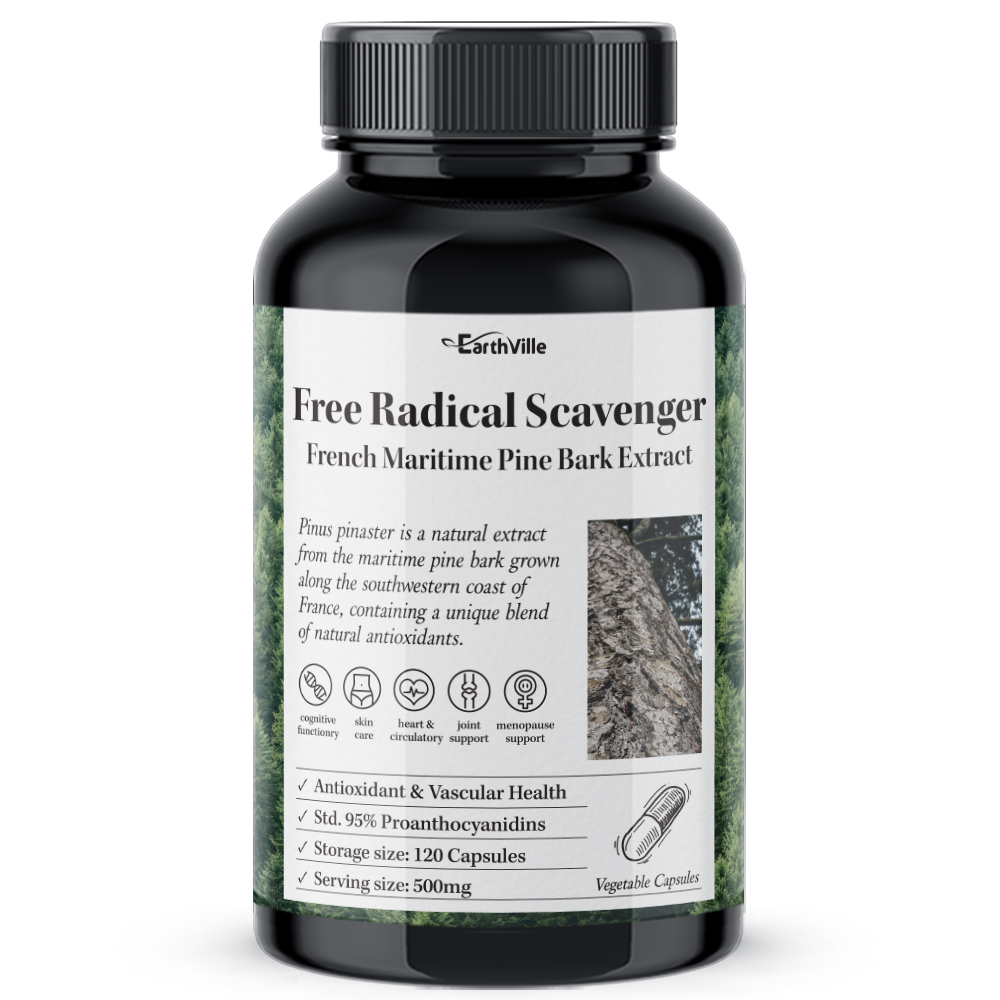 어스빌 <b>프랑스해안송</b>소나무껍질 추출물 500mg 프로안토시아니딘 폴리페놀 베지캡슐 120정