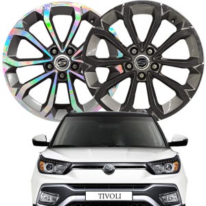 티볼리 18인치 다이아몬드 커팅 휠 홀로그램/카본 스티커