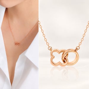 18K 에뚜알 182 더블링 목걸이 펜던트 일체형 링목걸이 여자 선물 + 쇼핑백