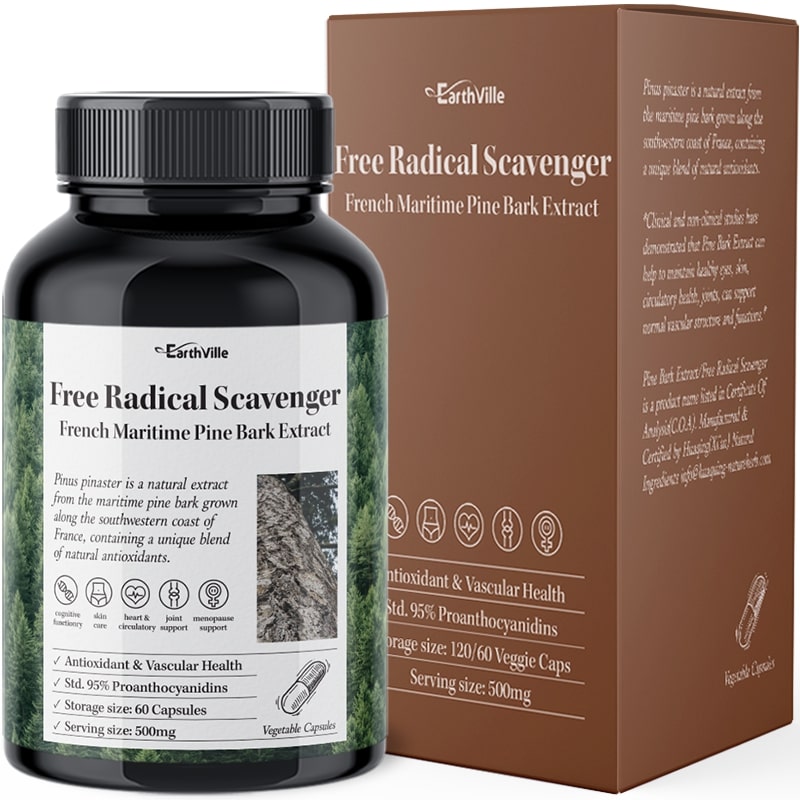 어스빌 프랑스해안송 소나무껍질추출물 항산화 프로안토시아니딘 <b>파인바크</b> 효능 60캡슐