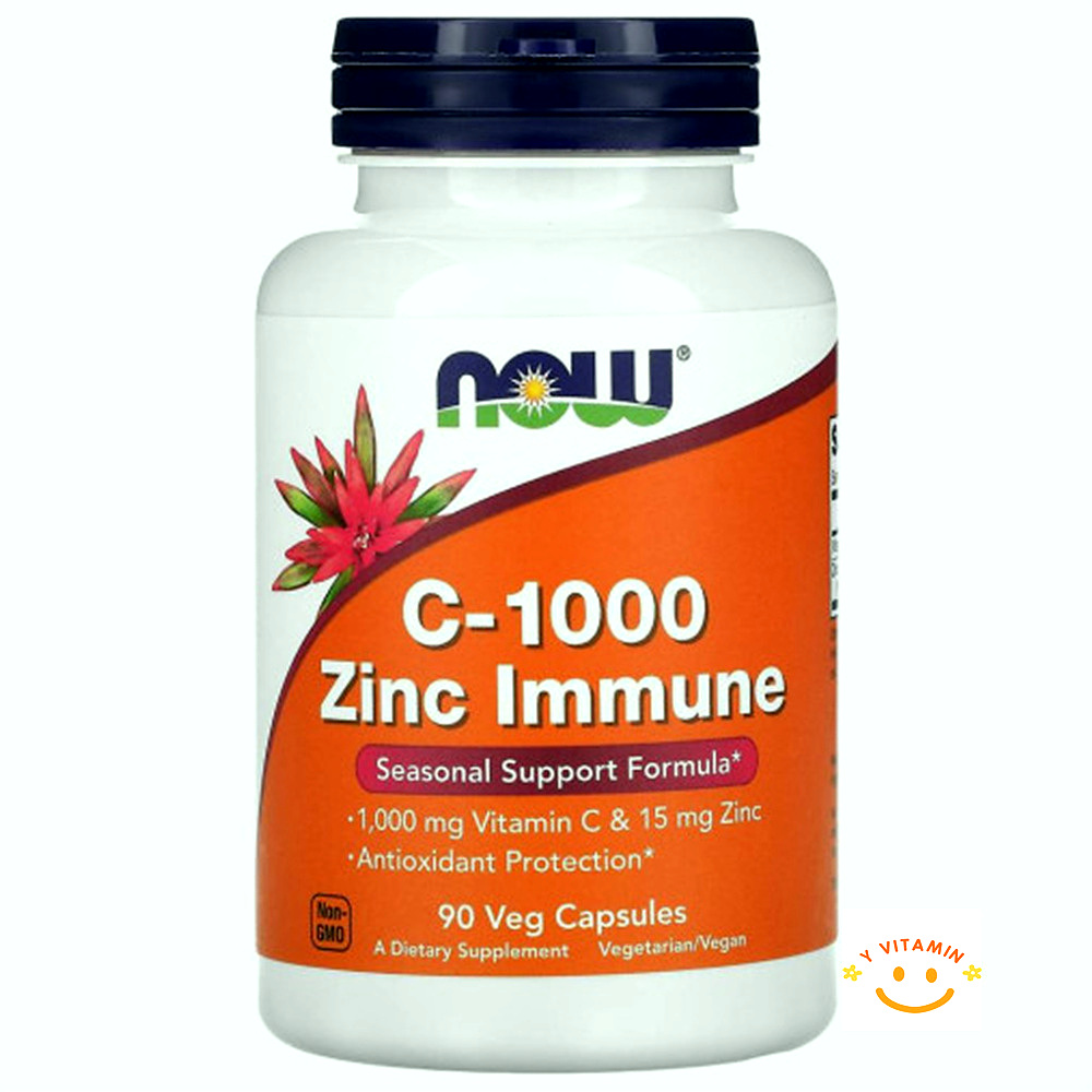 나우푸드 <b>c-1000</b> 아연 이뮨 비타민 c 1,000mg <b>징크</b> zinc <b>15</b>mg 90베지캡슐