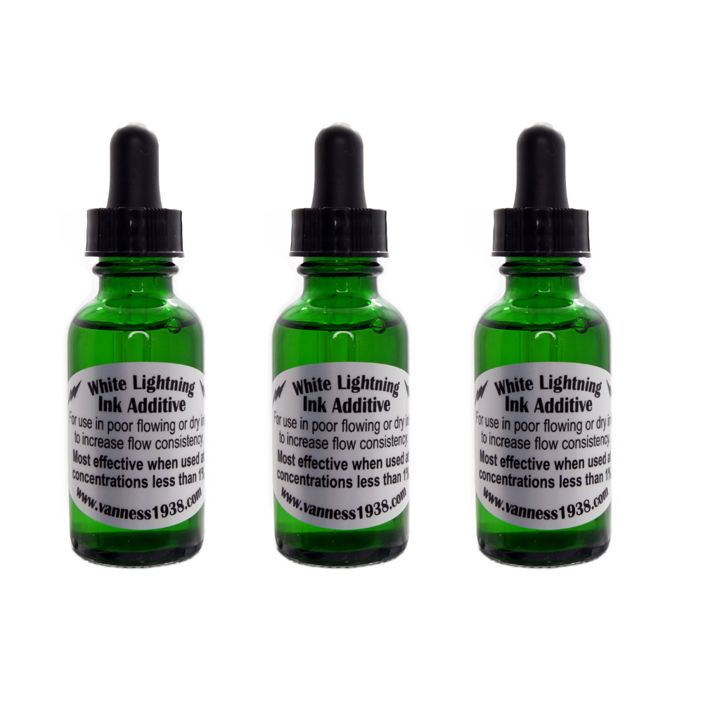 Vanness 화이트 라이트닝 잉크 흐름 개선 첨가제 30ml x 3 볼펜 만년필 컨버터 세척후 Sheen