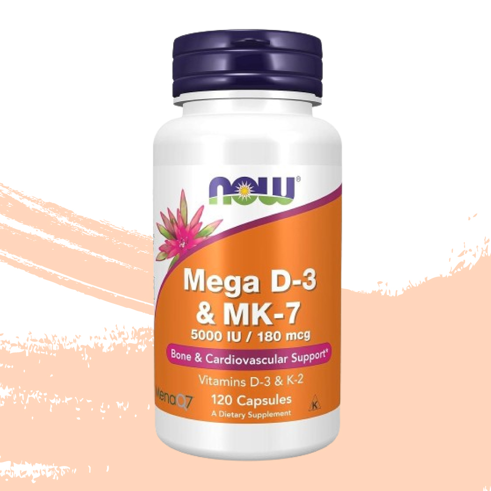 나우푸드 <b>메가</b> Mega <b>D3 MK</b>7 5000IU 비타민 K3 K2 180<b>mcg</b> 120캡슐