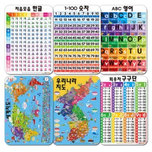 자음 모음표 아기 벽보 병풍 벽그림 한글 학습 가나다 벽보 6종세트