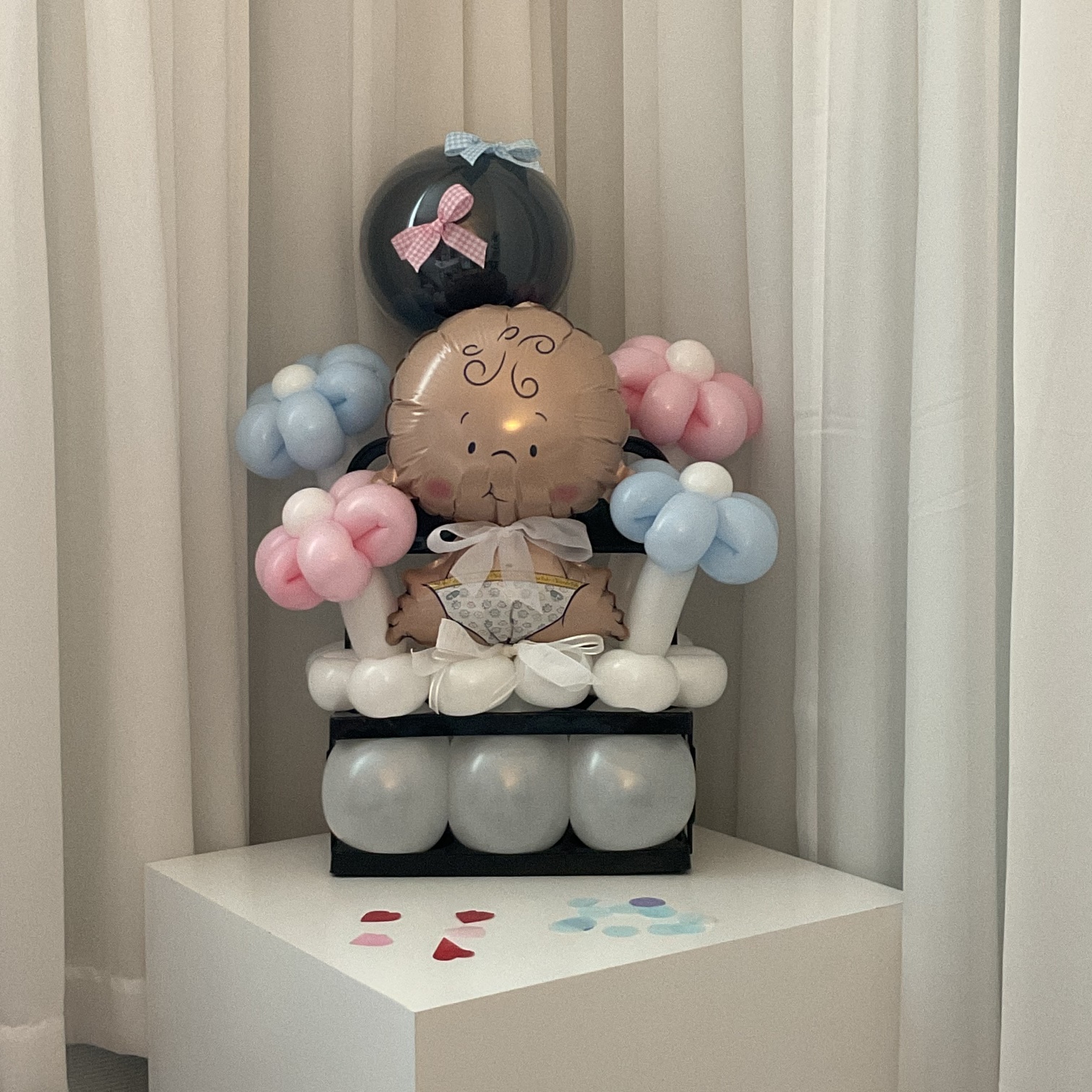 젠더리빌 베이비샤워 임밍아웃 성별공개 팝핀 이벤트 파티 풍선 캐리어형 벌룬플라워 성별확인