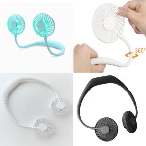 넥밴드 선풍기 꼬부랑 LED 넥풍기 색상랜덤