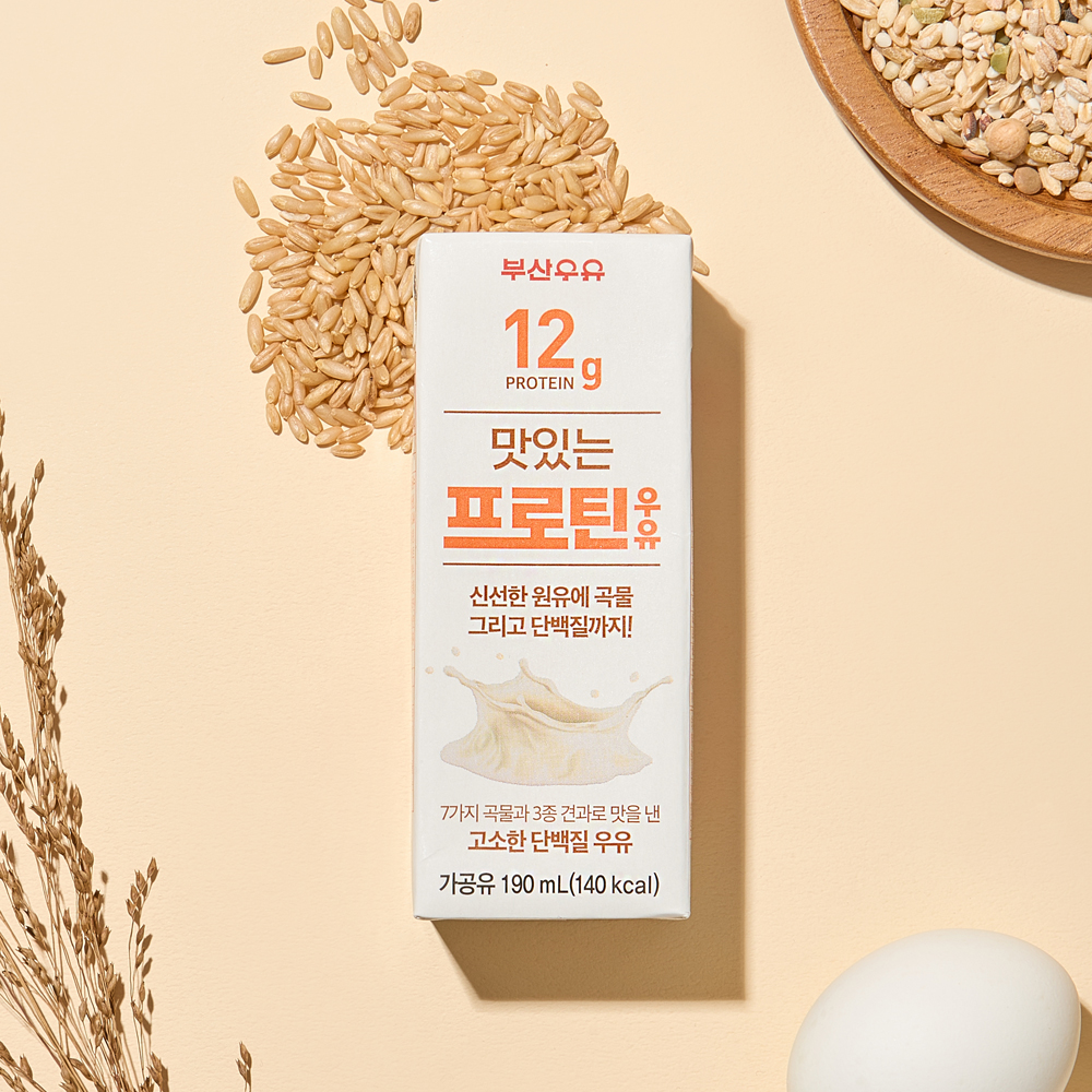[임박 할인] 부산우유 맛있는 프로틴우유 단백질 190ml, 24개