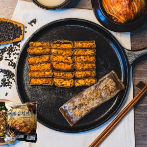 메밀전병 김치 군만두 매운 납작 냉동 대용량