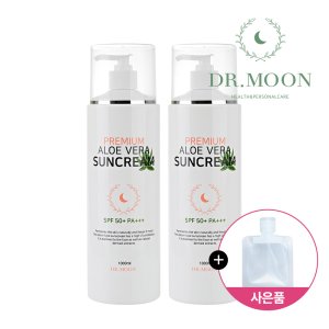 (소분파우치X4EA)닥터문 알로에베라 혼합자차 대용량선크림 SPF50+ PA+++/바디겸용/데일리선로션 1000ml, 2개