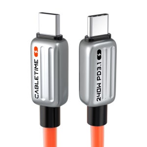 케이블타임 PD3.1 240W C to C타입 고속충전케이블 오렌지 CU04