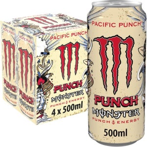 [영국발송] 500ml 4캔 몬스터 퍼시픽 펀치 에너지 드링크 Monster Pacific Punch Energy Drink