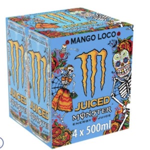 [영국발송] 500ml 4캔 몬스터 망고 로코 에너지 드링크 Monster mango loco Energy Drink