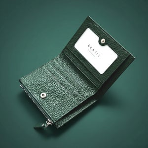 에카티 천연 소가죽 여성 반지갑