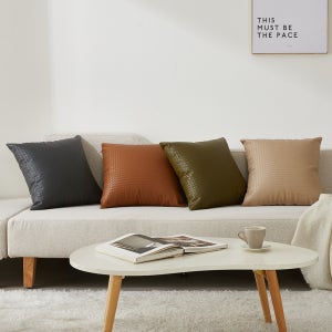 이솔홈 하이엔드 북유럽 레자 인테리어 포인트 쇼파쿠션 사각 쿠션 솜포함 45X45