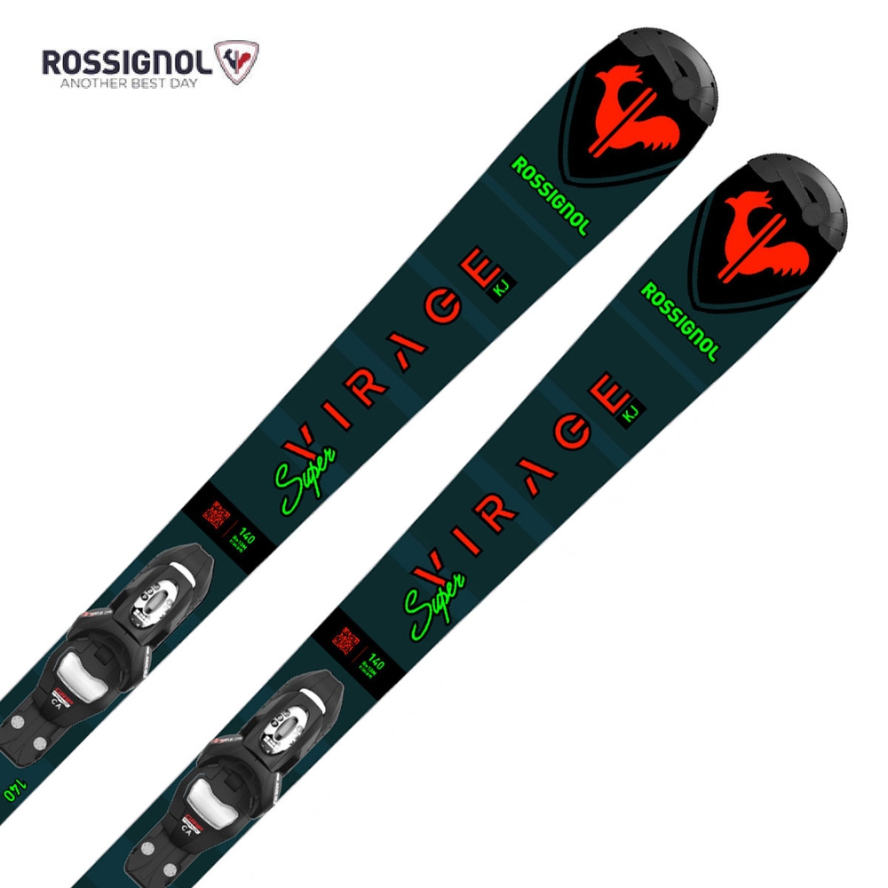 ROSSIGNOL 스키판 플레이트 키즈 주니어 2024 SUPER VIRAGE KJ100-140 + 4GW B76 바인딩 세트 cd81725