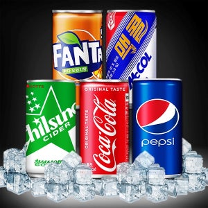 [미니캔] 음료수 코카콜라 펩시 칠성사이다 환타 맥콜 190ml 각2개10캔 캔음료 도매
