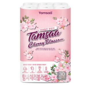 탐사 체리블라썸 천연펄프 3겹 롤화장지 27m짜리 30롤 x2팩 (총 60롤)