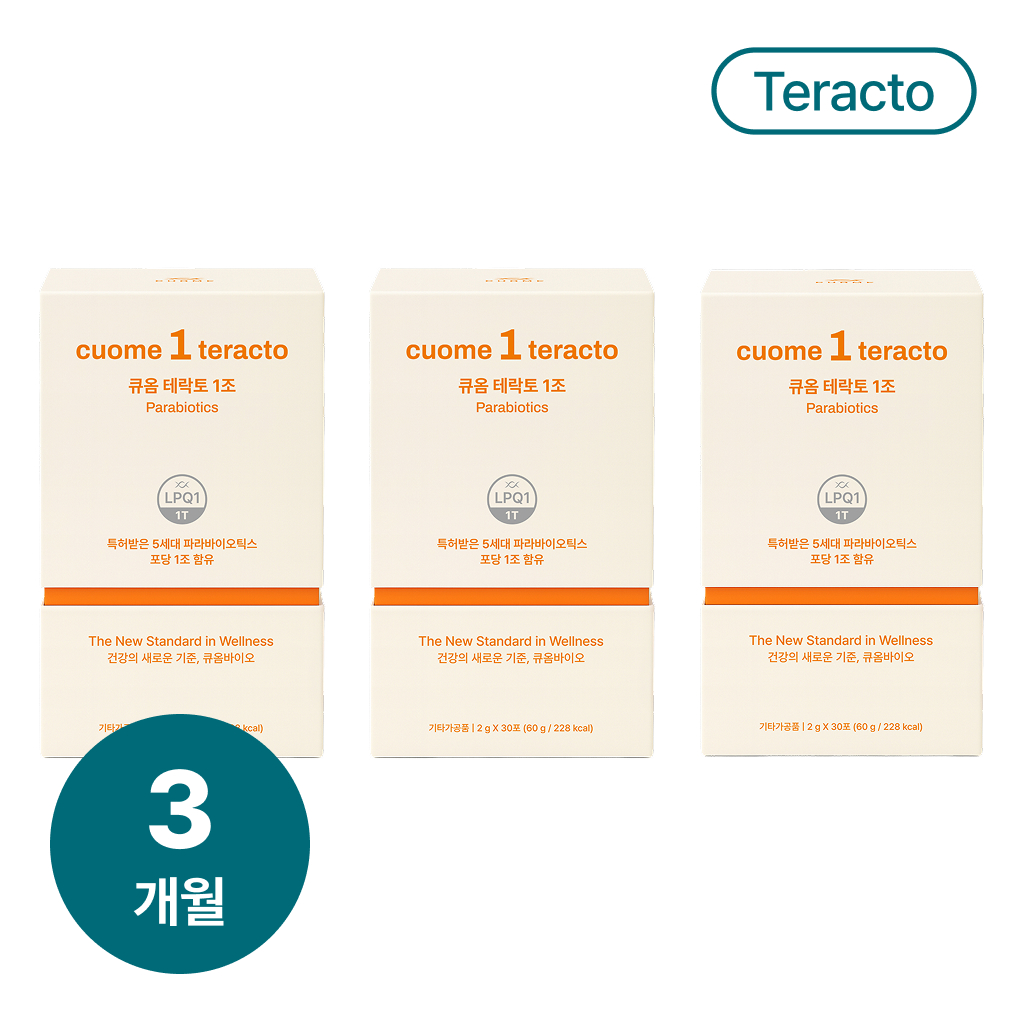 큐옴 테락토 1조(1포당) 초고농도 유산균 사균체 파라바이오틱스 2g x 30포 3통 3개월분