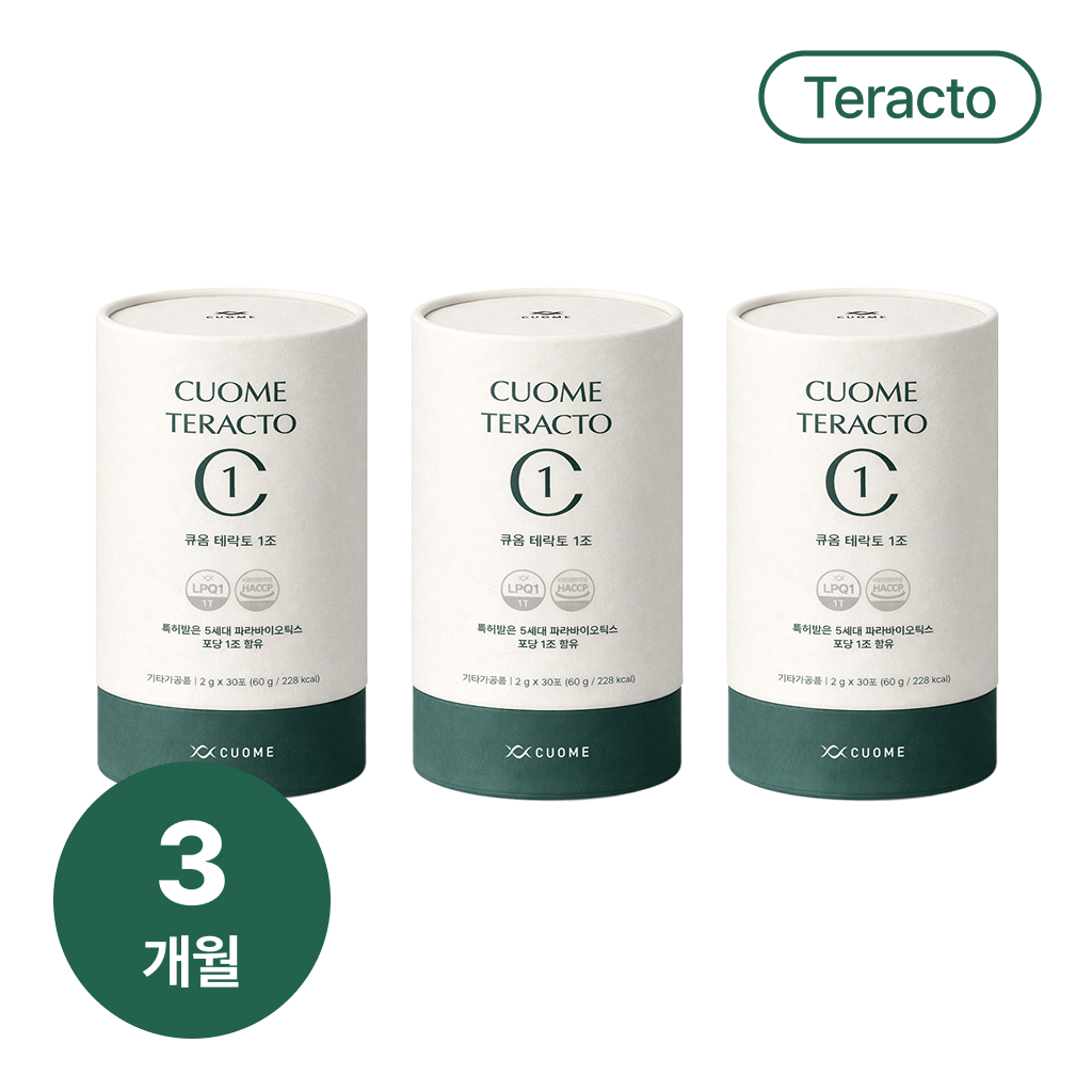 큐옴 테락토 1조(1포당) 초고농도 유산균 사균체 파라바이오틱스 2g x 30포 3통 3개월분