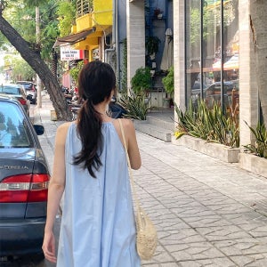 [당일출고]카이라 스카이블루 홀터넥 여름 비치 원피스 바캉스 원피스