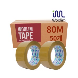 우림 박스테이프 더블중포장 80m 50개 황색 OPP 택배 포장용 테이프