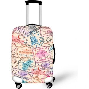 하울라스 스탬프 패턴 여행용 가방 커버 두꺼운 신축성 보호대 26 30인치 짐에 적합 L(for 26-29 inch luggage)