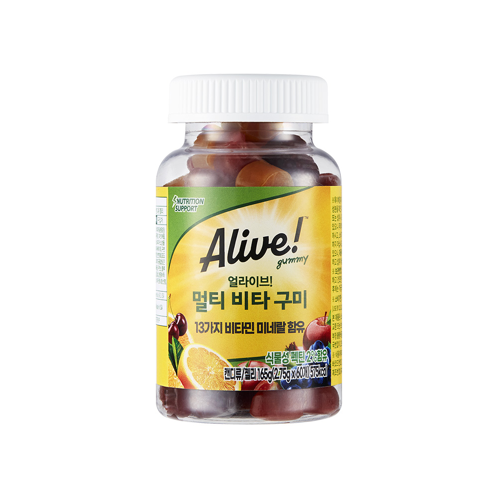 [구미포크증정] [얼라이브] 멀티 비타 구미 종합 비타민 60구미, 1개