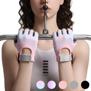 로랑스 헬스장갑 턱걸이 철봉 운동 여성 실리콘 손바닥쿠션 오로라 핑크 S