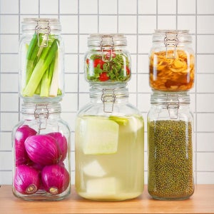 캐니스터 유리 밀폐용기 과일청 유리병 피클 잼병 원두 잡곡 씨리얼 보관용기 담금주병