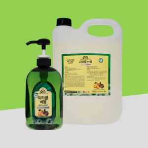 미라클버블 프리미엄 주방세제 1000ml + 리필용 4L (1종세제 과일 야채세척 가능)