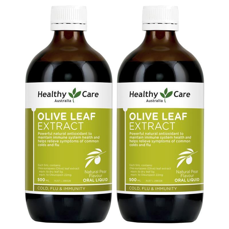 헬시 케어 <b>올리브 리프</b> 잎 <b>익스트랙트</b> 추출물 500mL 2팩 (호주) Healthy Care Olive Leaf Extract
