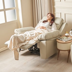 에보니아 헤븐 전동 리클라이너 1인용 쇼파 에어레더 가죽 안락의자 수유소파