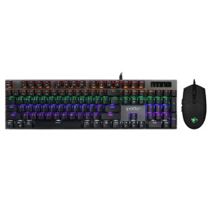지클릭커 슈퍼 히어로 GMK-510X 게이밍 기계식 유선 키보드 마우스 세트 블랙 적축