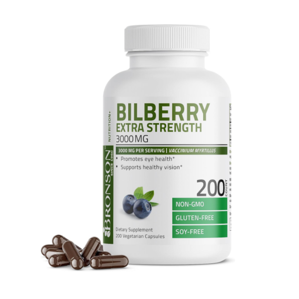 <b>브론슨</b> 빌베리 추출물 Bilberry 3,000mg 200베지캡슐