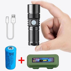 엘마운틴 80g 초소형 LED 미니 손전등 XHP50 초강력 충전식 후레쉬 휴대용 랜턴