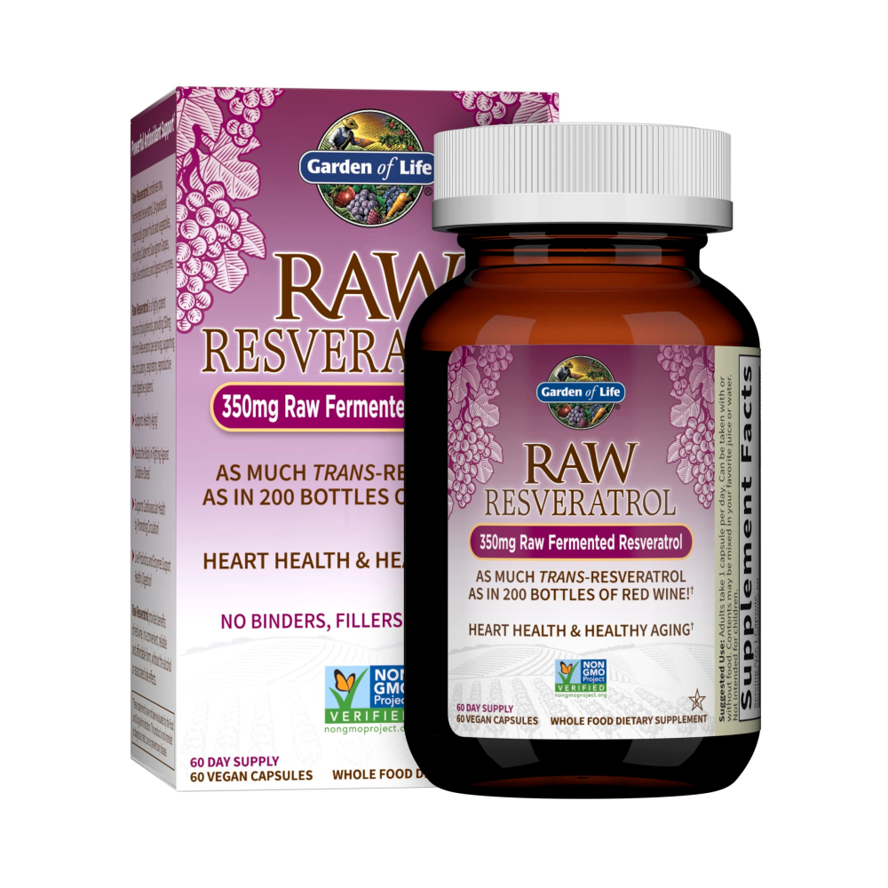 가든오브라이프 로우 <b>레스베라트롤 350mg</b> 60비건캡슐