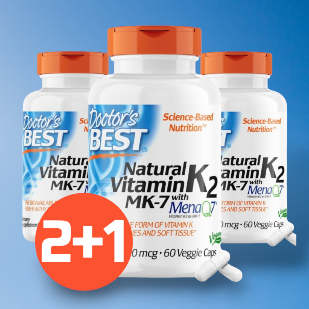 2+1 닥터스베스트 <b>비타민</b> k2 <b>비타민k2mk</b>7 메나퀴논 100<b>mcg</b> 60캡슐 3통