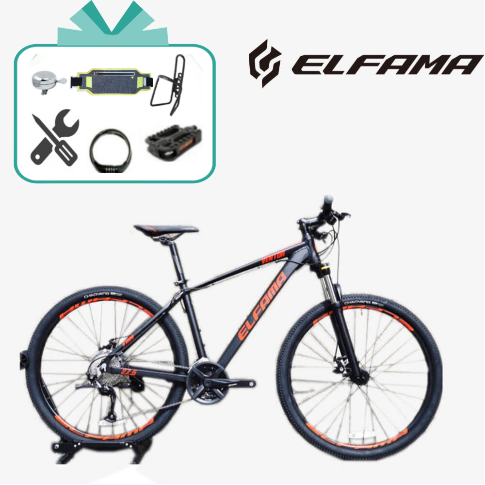 엘파마 벤토르 V1000 입문용 MTB 산악 자전거 27단 블랙／레드 - S 80%조립 27단 부산 울산김해경남 엘파마매장